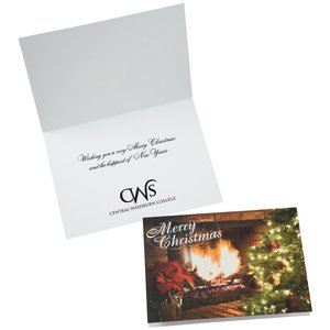 Fireplace Merry Christmas Greeting Card Main Image