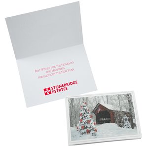 Holiday Covered Bridge Greeting Card Main Image