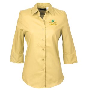 Soft Collar ¾ Sleeve Poplin Shirt – Ladies’ - Closeout Color Main Image