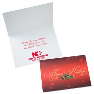 Happy Holidays Holly Greeting Card Main Image