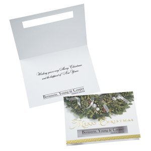 Die-Cut Merry Christmas Wreath Greeting Card Main Image