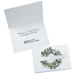 Snowy Christmas Wreath Greeting Card Main Image