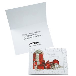 Red Packages with Silver Ribbon Greeting Card Main Image