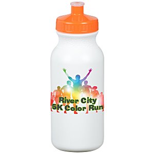 Full Color Sport Bottle - 20 oz. - White Main Image