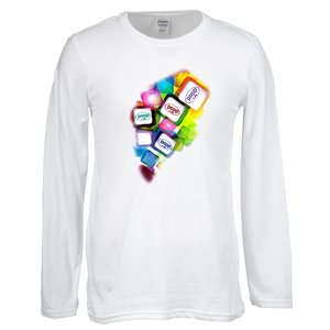 Gildan Softstyle LS T-Shirt - Men's - White - Full Color Main Image