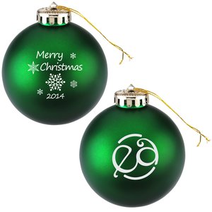 Satin Round Ornament – Snowflake – Merry Christmas Main Image