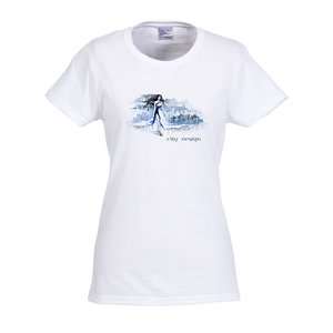 Gildan 5.3 oz. Cotton T-Shirt - Ladies' - Full Color - White Main Image