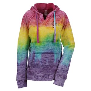 MV Sport Courtney Burnout Sweatshirt - Rainbow Stripe - Screen Main Image