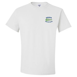 Jerzees Cotton T-Shirt - White - Embroidered Main Image