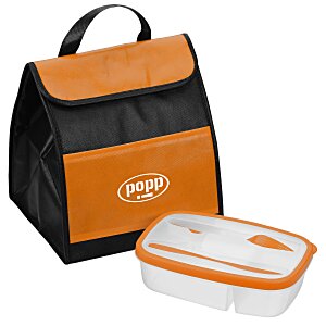 Food Container with Knife and Fork in Lunch Bag Main Image