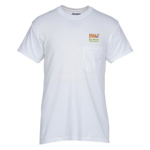 Gildan 5.5 oz. DryBlend 50/50 Pocket T-Shirt - Embroidered - White Main Image