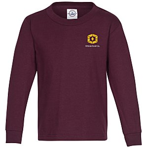 5.2 oz. Cotton Long Sleeve T-Shirt - Youth - Embroidered Main Image