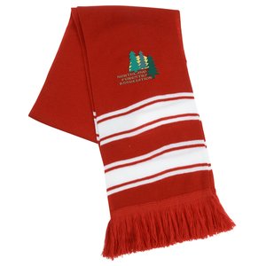 Fringed Scarf with Stripes Main Image