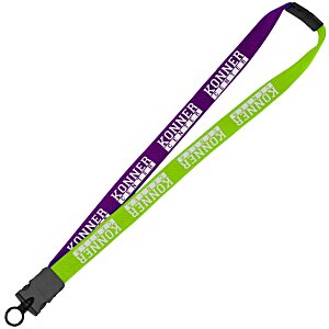 Two-Tone Cotton Lanyard - 7/8" - Snap Buckle Release - 24 hr Main Image