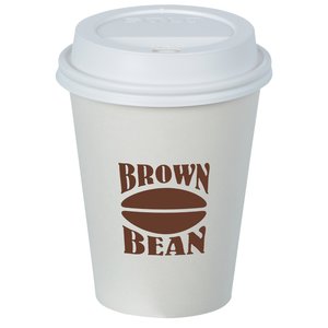 Paper Hot/Cold Cup with Traveler Lid - 8 oz. Main Image