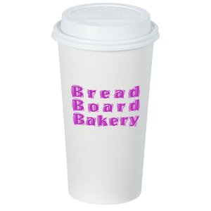 Paper Hot/Cold Cup with Traveler Lid - 20 oz. Main Image