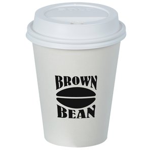 Paper Hot/Cold Cup with Traveler Lid - 8 oz. - Low Qty Main Image