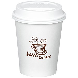 Paper Hot/Cold Cup with Traveler Lid - 10 oz. - Low Qty Main Image