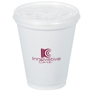 Foam Hot/Cold Cup with Straw Slotted Lid - 10 oz. - Low Qty Main Image