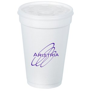 Foam Hot/Cold Cup with Straw Slotted Lid - 16 oz. - Low Qty Main Image