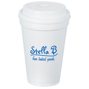Foam Hot/Cold Cup with Traveler Lid - 16 oz. - Low Qty Main Image