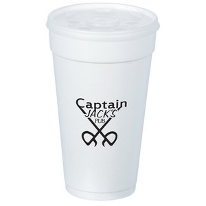 Foam Hot/Cold Cup with Straw Slotted Lid - 20 oz. - Low Qty Main Image
