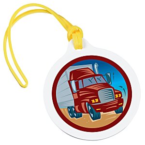 Round Luggage Tag with Tab - Opaque - Full Color Main Image