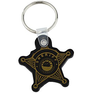 Sheriff Badge Soft Keychain - Opaque Main Image