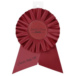 Pleated Rosette - 6" x 4" - Double Streamer - Pin Main Image