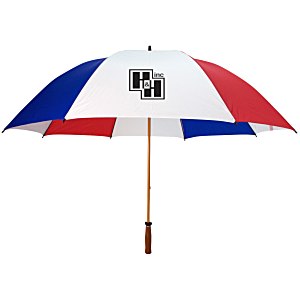 Windproof Golf Umbrella - Red/White/Blue - 64" Arc Main Image