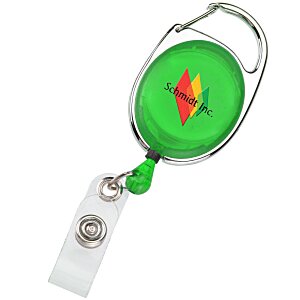 Clip-On Retractable Badge Holder - Translucent - Full Color Main Image