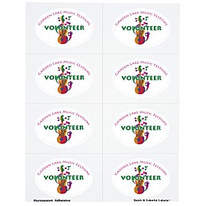 Quick & Colorful Perforated Sheeted Label - Oval 2" x 3" Main Image