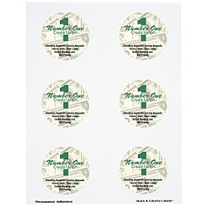 Quick & Colorful Perforated Sheeted Label - Circle 2-1/2" Main Image