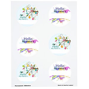 Quick & Colorful Perforated Sheeted Label - Circle 2-3/4" Main Image