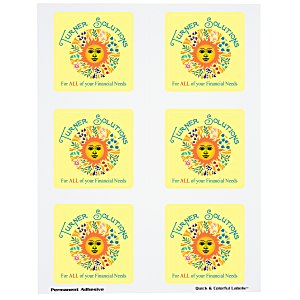Quick & Colorful Perforated Sheeted Label - Square 2-3/4" x 2-3/4" Main Image