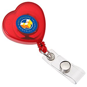 Heart Shaped Retractable Badge Holder - Translucent - FC Main Image