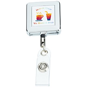 Metal Retractable Badge Holder - Slip Clip - Square Main Image