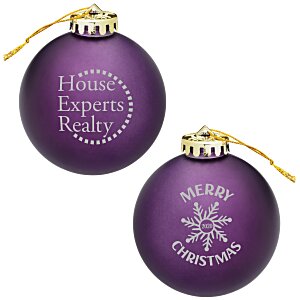 Satin Round Ornament - Snowflake - Merry Christmas Main Image