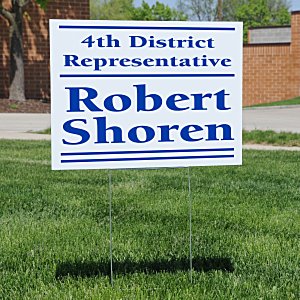 Corrugated Plastic Yard Sign with Wire Frame - 18" x 24" Main Image