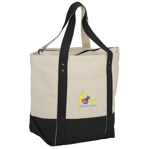 Seaside Cotton Zippered Tote - Embroidered Main Image