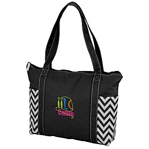 Chevron Zippered Business Tote - Embroidered Main Image