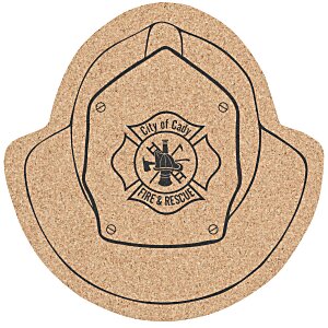 Large Cork Coaster - Fire Helmet Main Image