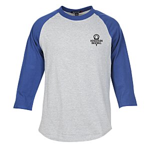 Colorblock 3/4 Sleeve Cotton Baseball T-Shirt Main Image