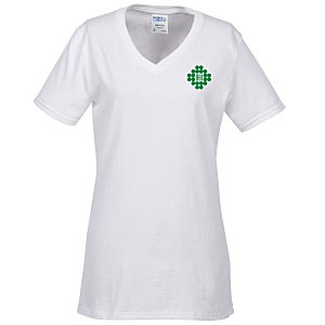 Port Classic 5.4 oz. V-Neck T-Shirt - Ladies' - White - Screen Main Image
