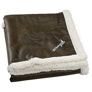 Sherpa Lined Rustic Ranch Throw Blanket Main Image