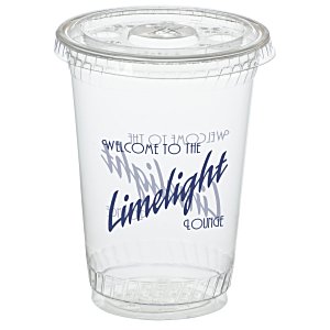Compostable Clear Cup with Straw Slotted Lid - 10 oz. Main Image