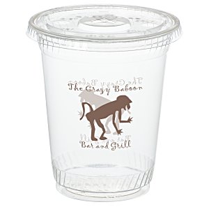 Compostable Clear Cup with Straw Slotted Lid - 12 oz. Main Image