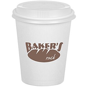Takeaway Paper Cup with Traveler Lid - 12 oz. - Low Qty Main Image