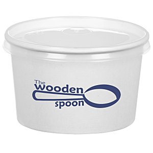 To Go Paper Food Container with Flat Lid - 8 oz. Main Image