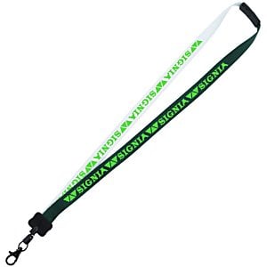 Two-Tone Smooth Nylon Lanyard - 7/8" - 34" - Metal Lobster Claw Main Image